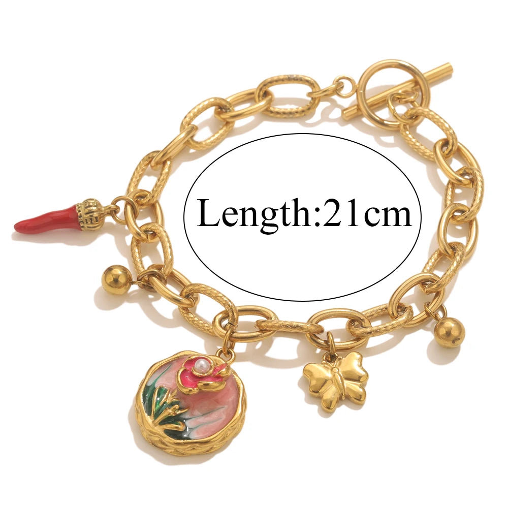 Bracelet Femme Doré Étoile de mer & Coquillage - Esprit Bohème Chic