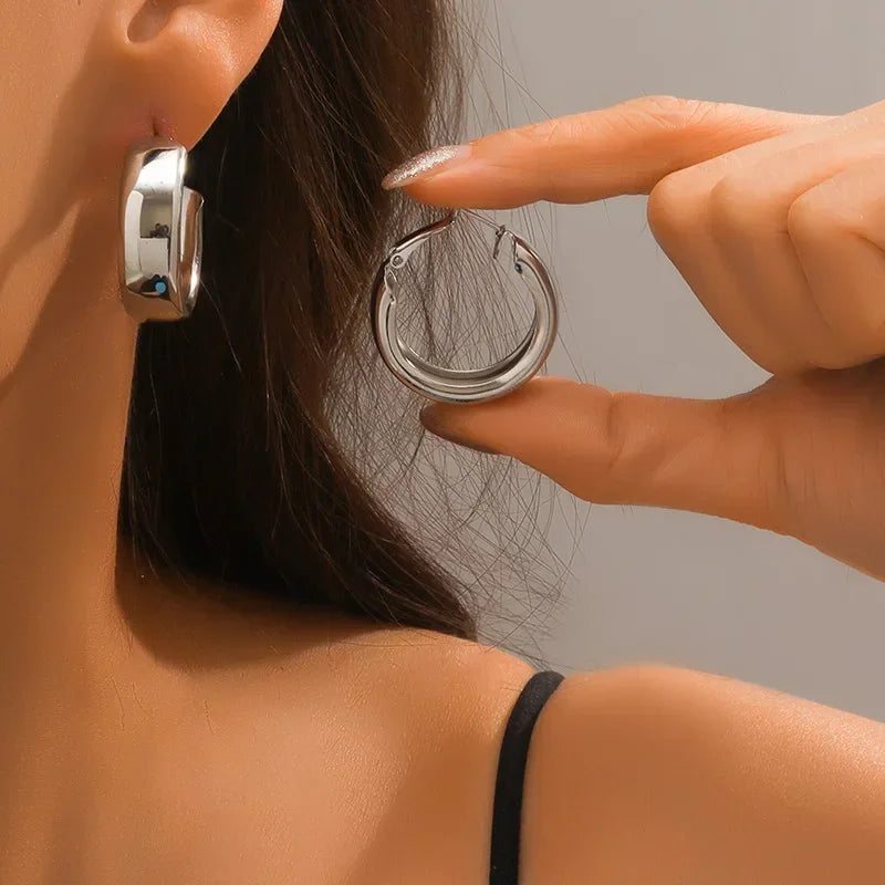 Créoles à nœud - Boucles d'oreilles en acier inoxydable