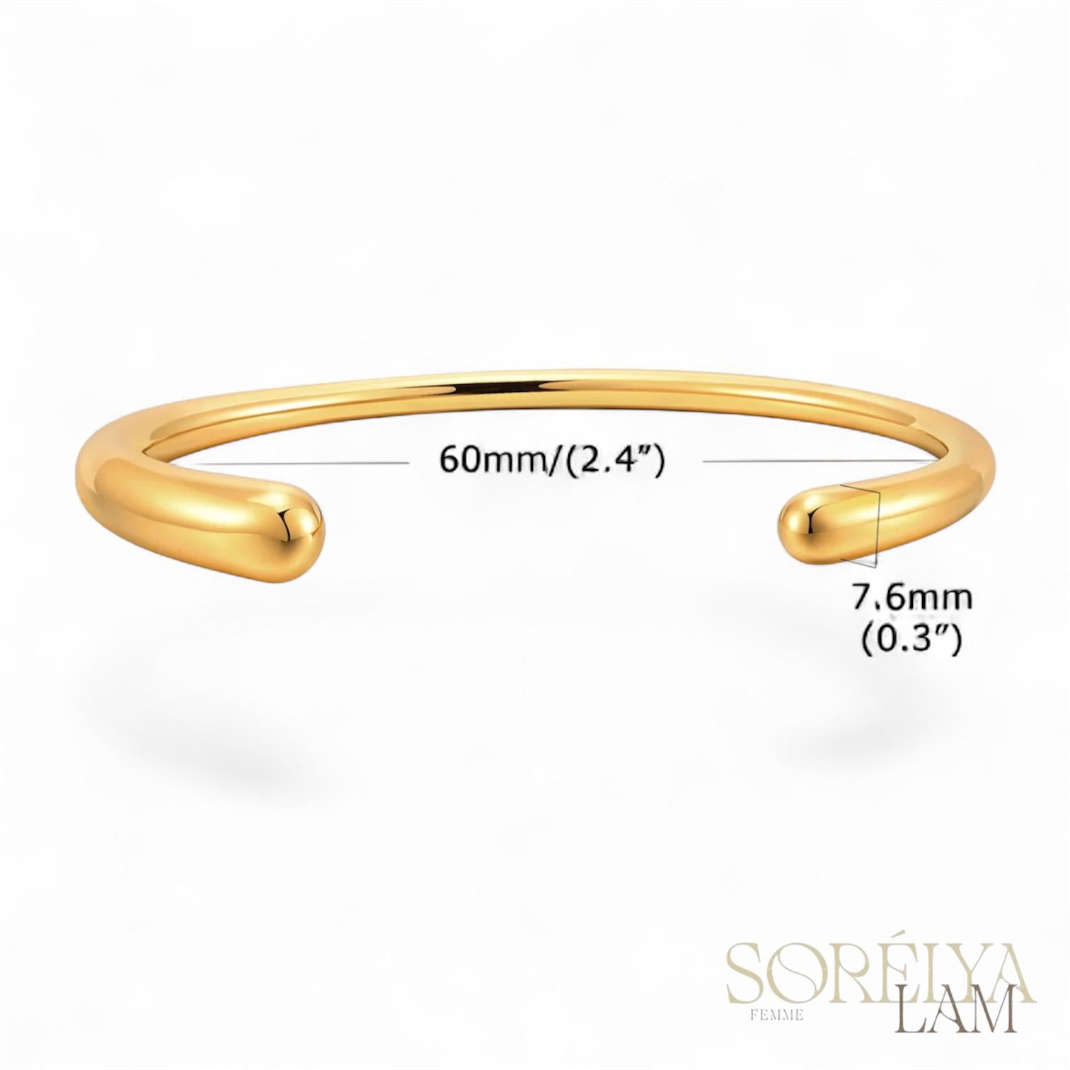 Manchette Céleste - Bracelet manchette en acier inoxydable réglable