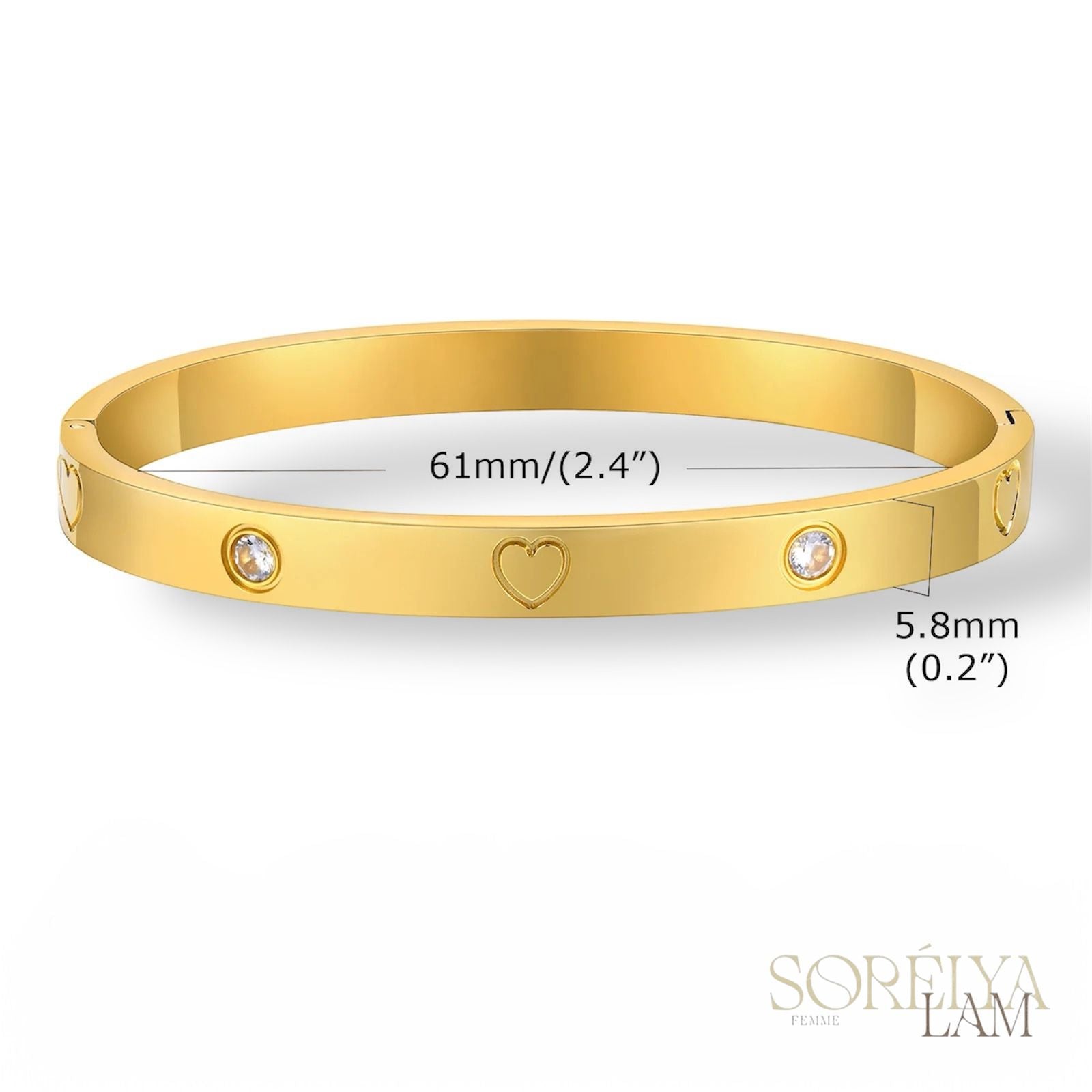 Manchette Céleste - Bracelet manchette en acier inoxydable réglable