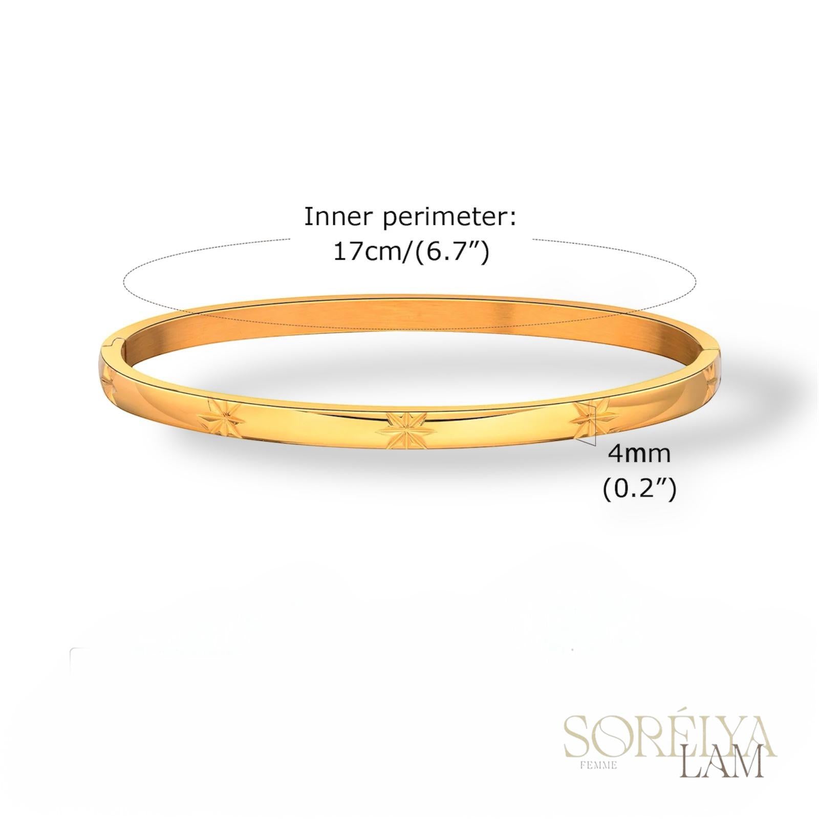 Manchette Céleste - Bracelet manchette en acier inoxydable réglable