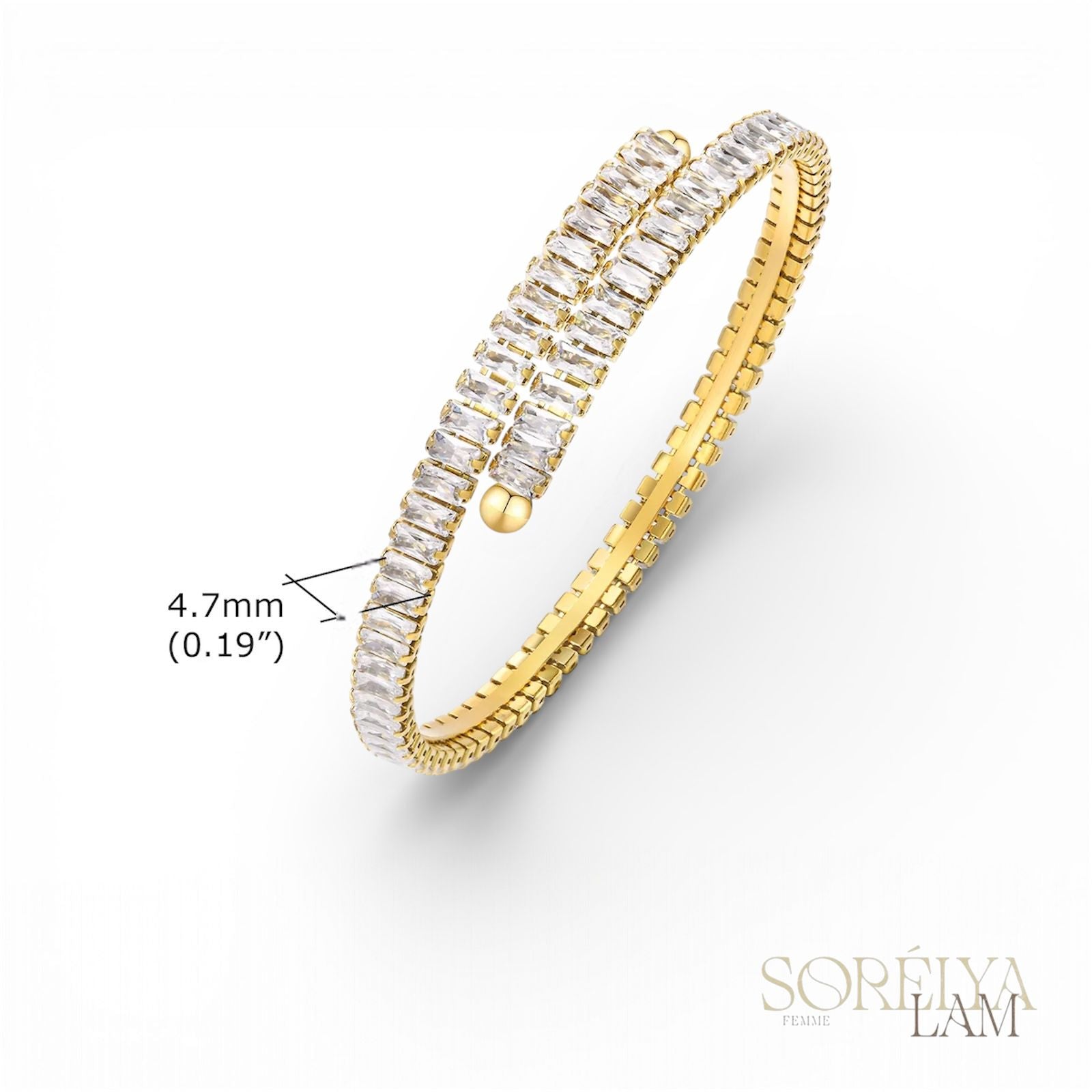 Manchette Céleste - Bracelet manchette en acier inoxydable réglable