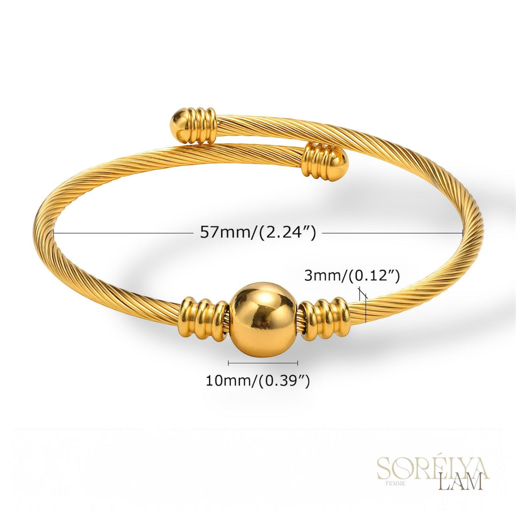 Manchette Céleste - Bracelet manchette en acier inoxydable réglable