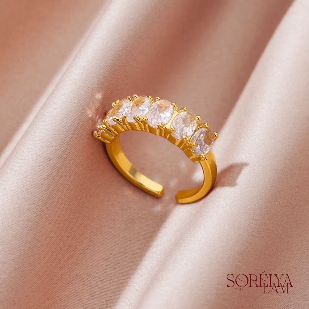 Bague Coeur Élégante - Finition Dorée 18k & Zircon Brillant