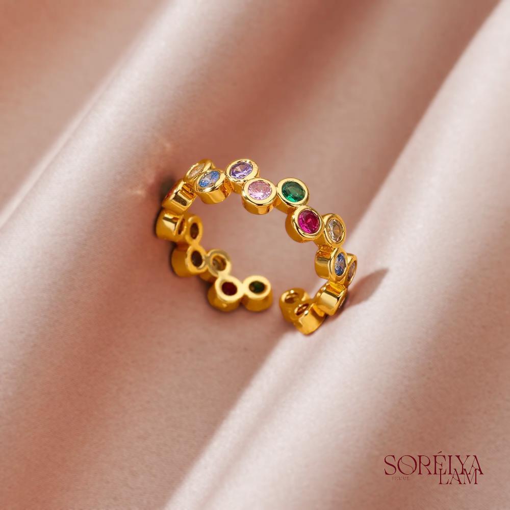 Bague Coeur Élégante - Finition Dorée 18k & Zircon Brillant