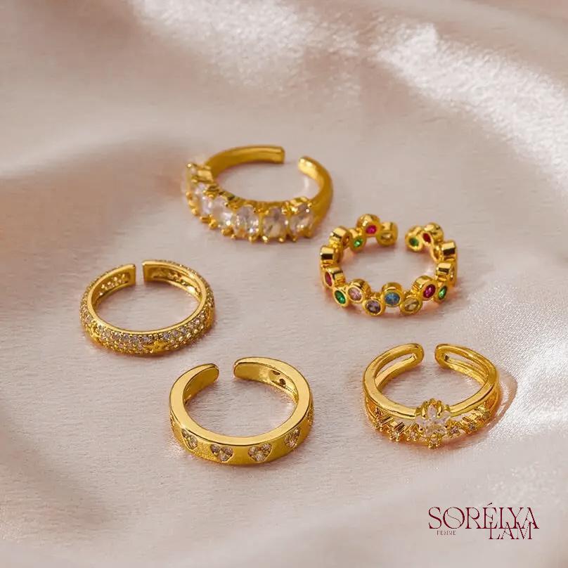 Bague Coeur Élégante - Finition Dorée 18k & Zircon Brillant