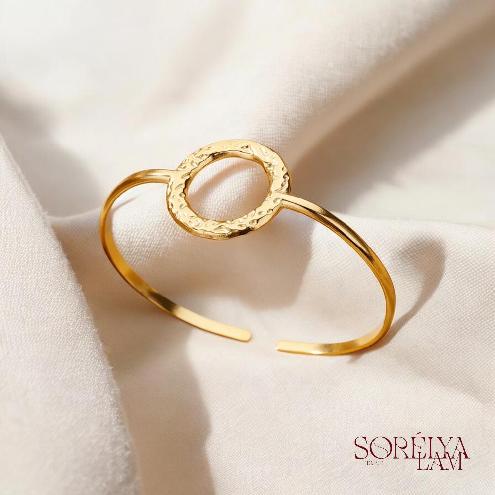 Bracelet manchette Femme Doré en Acier inoxydable - Bijou Tendance & Résistant